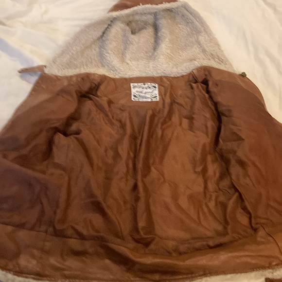 Wet Seal Light Brown Womens Small Faux Leather jacket.  Used. - Picture 2 of 6